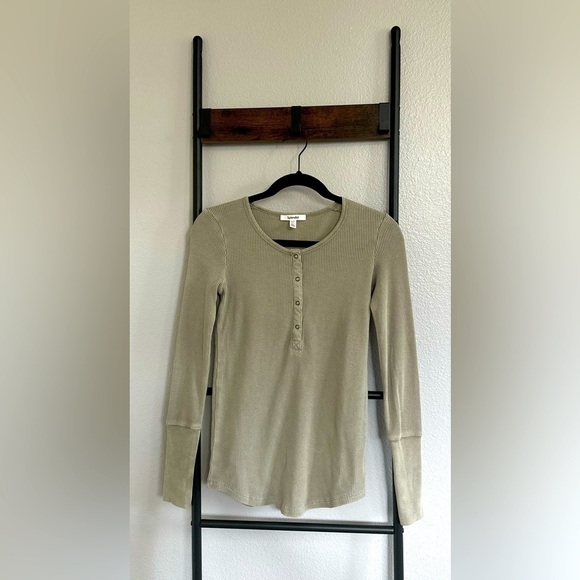 Splendid Women's Thermal Henley Long Sleeve Top XS - Picture 5 of 6